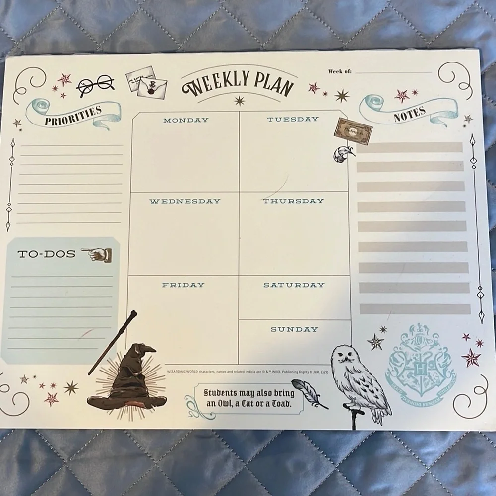 Insights Harry Potter: Weekly Planner Notepad